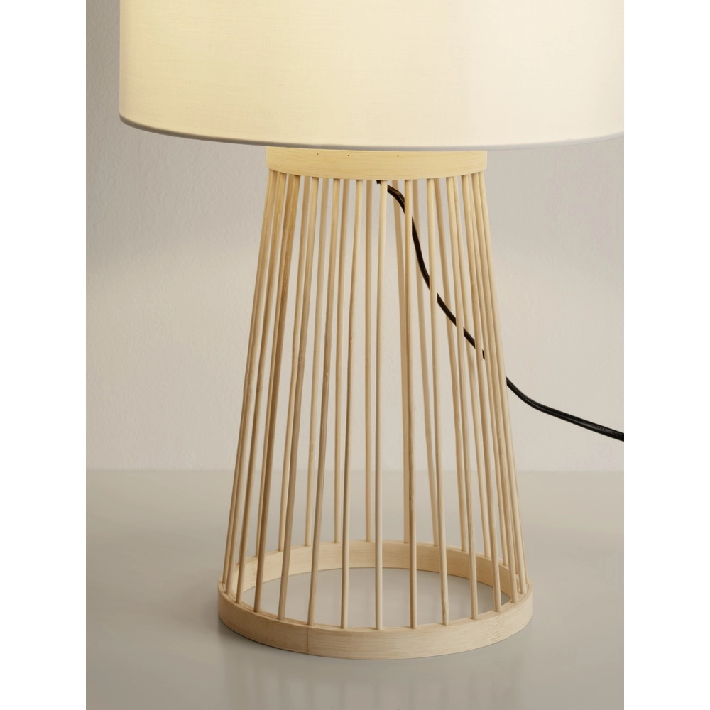 Table lamp Lois wood with white hood Lyora 5212017465573