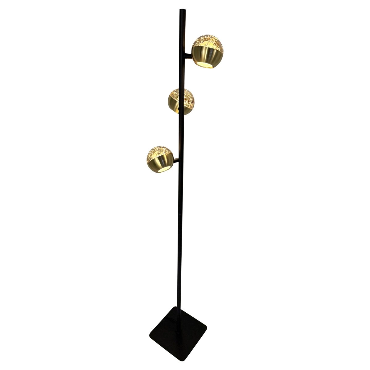 Led floor lamp Belluno 3-light brass - glass Steinhauer 8712746183979
