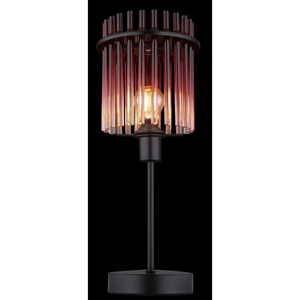 Black table lamp Gorley with red glass Ø 15cm Globo 9007371471959