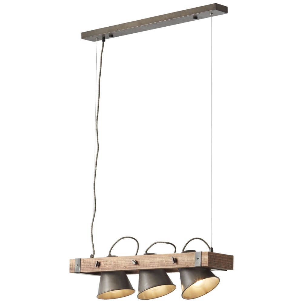 3-light pendant lamp Decca black with brown Brilliant 4004353361487