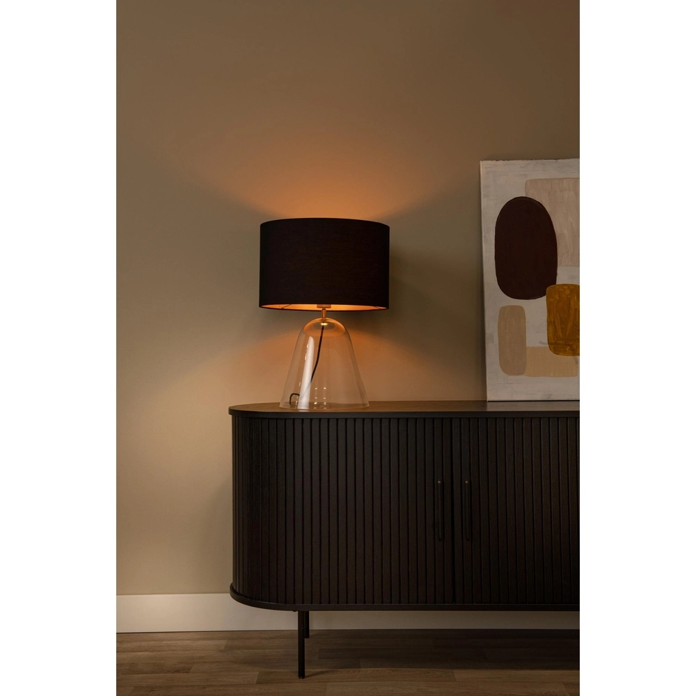Table lamp Campana glass with black shade 25cm Lucide 5411212345813