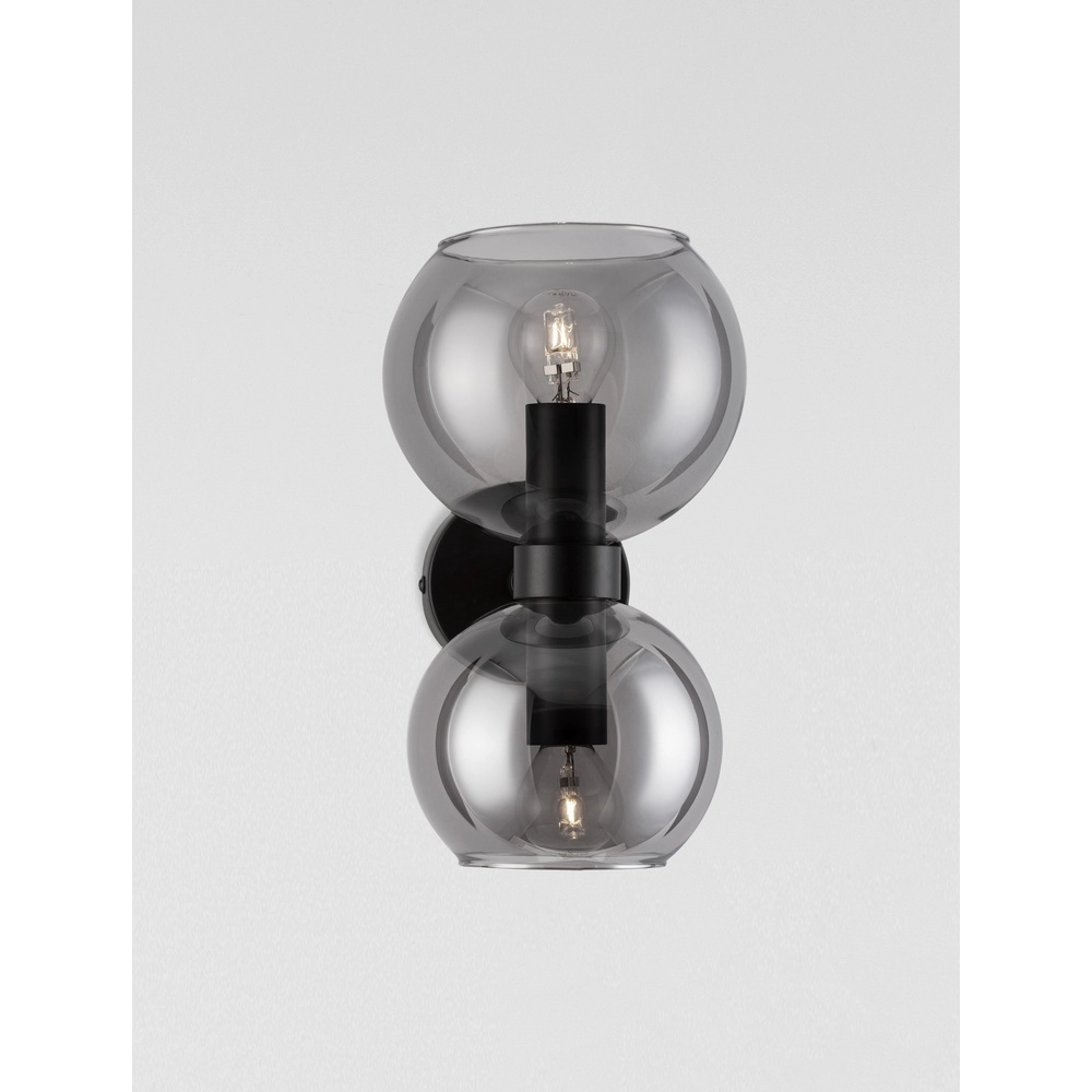Wall lamp Palmer black with smoke glass Lyora 5212017430939