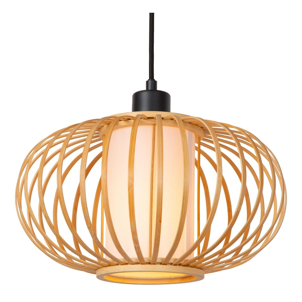 Pendant lamp Thuline Wood look 3-light Lucide 5411212051806