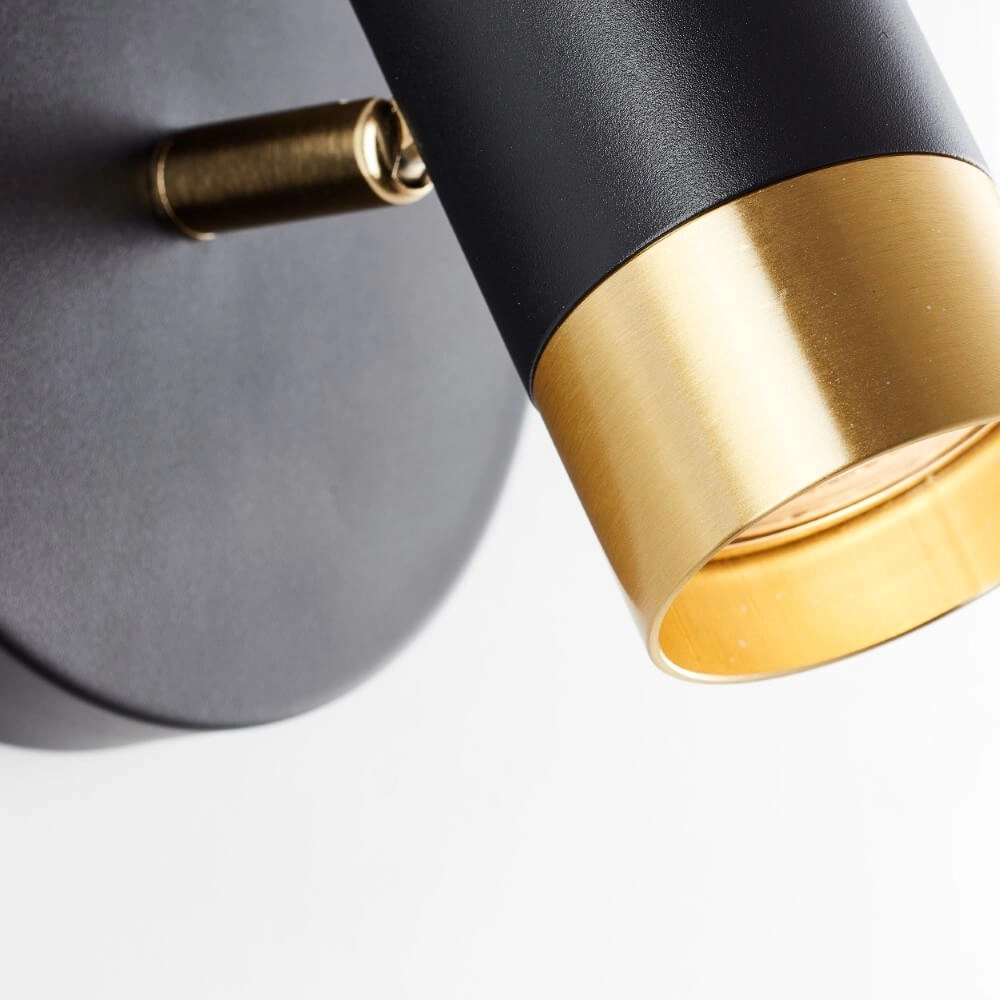 Surface-mounted spot Vigolo black with gold Brilliant 4004353441318
