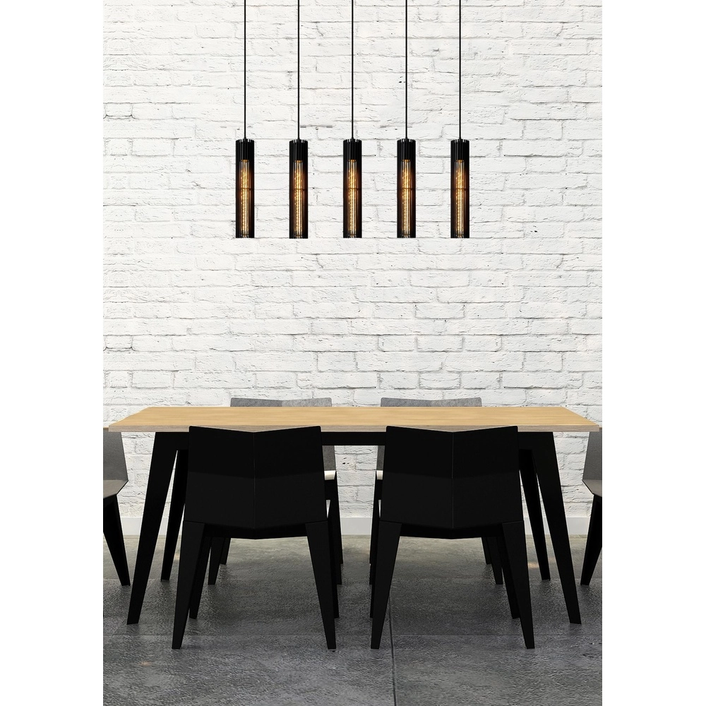 Design pendant lamp Lionel 5-light black Lucide 5411212730435