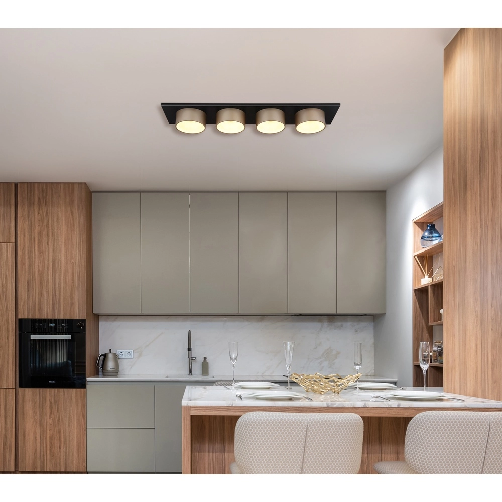4-light ceiling lamp Raymond black with champagne Globo 9007371525874