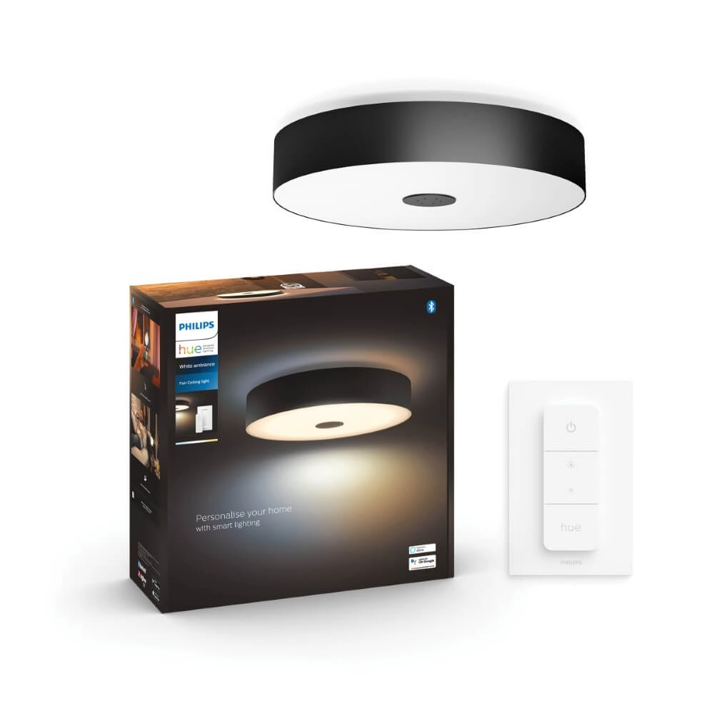 Ceiling light Hue Fair - White Ambiance Ø 44.4cm black Philips 8719514341258