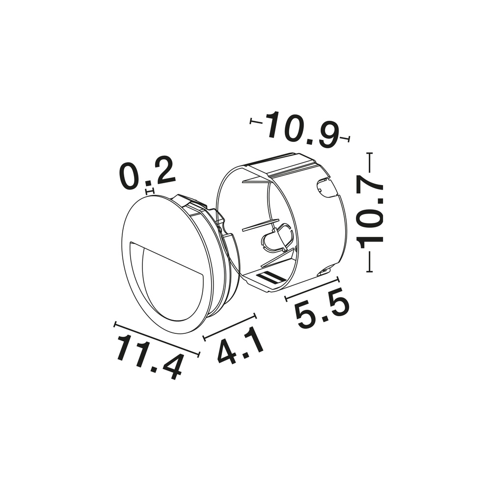 Round recessed wall lamp Sete Black Lyora 5212017497987