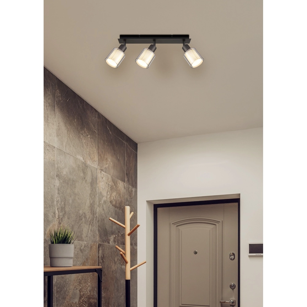 Design ceiling lamp Villegas 3-light gunmetal Globo 9007371575947