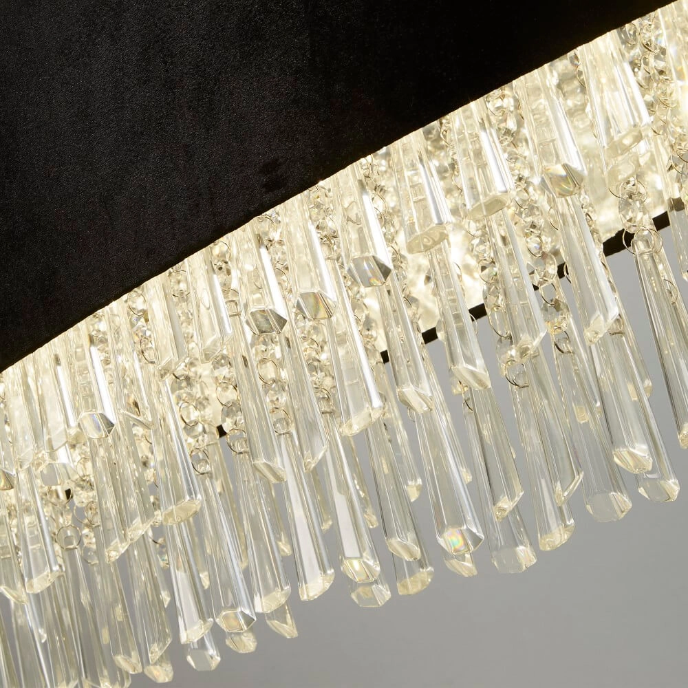 Large chandelier Glamour black with chrome Searchlight 5053423244143