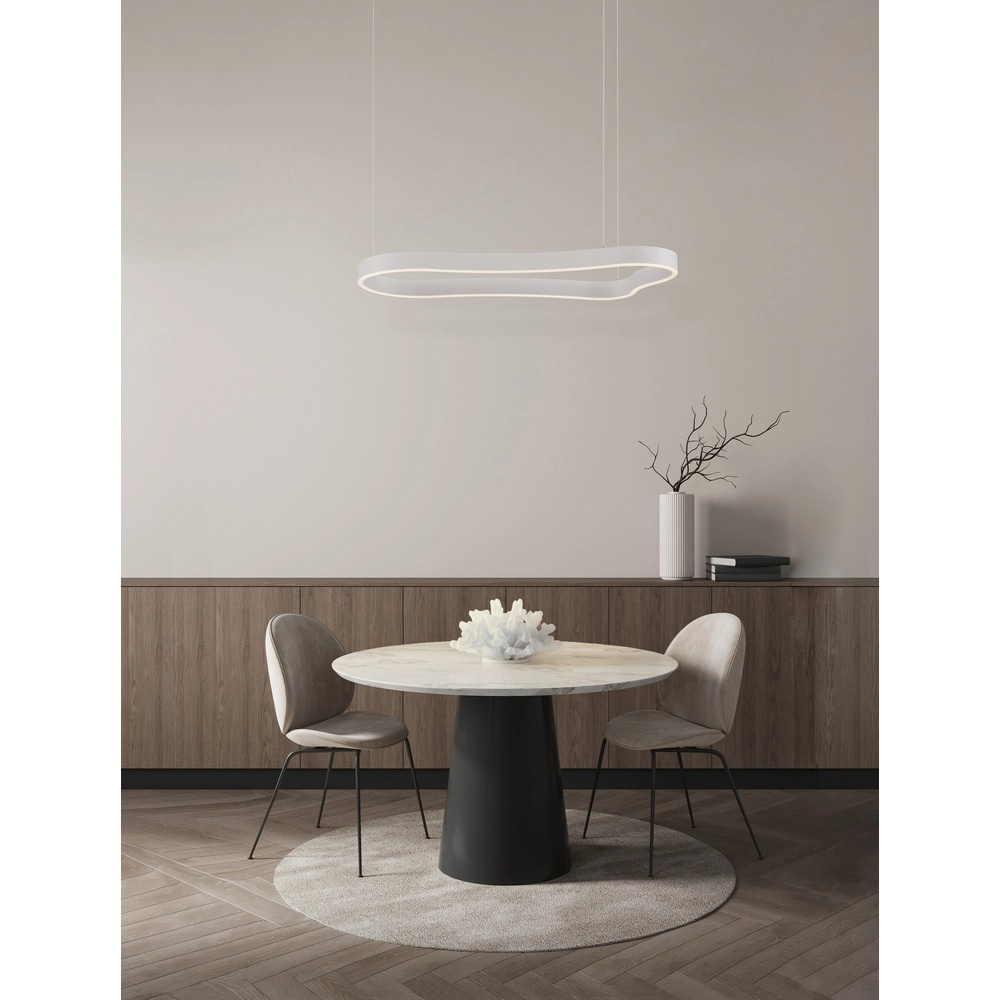 Natural shape pendant lamp Dussa white 90cm Lyora 5212017463043