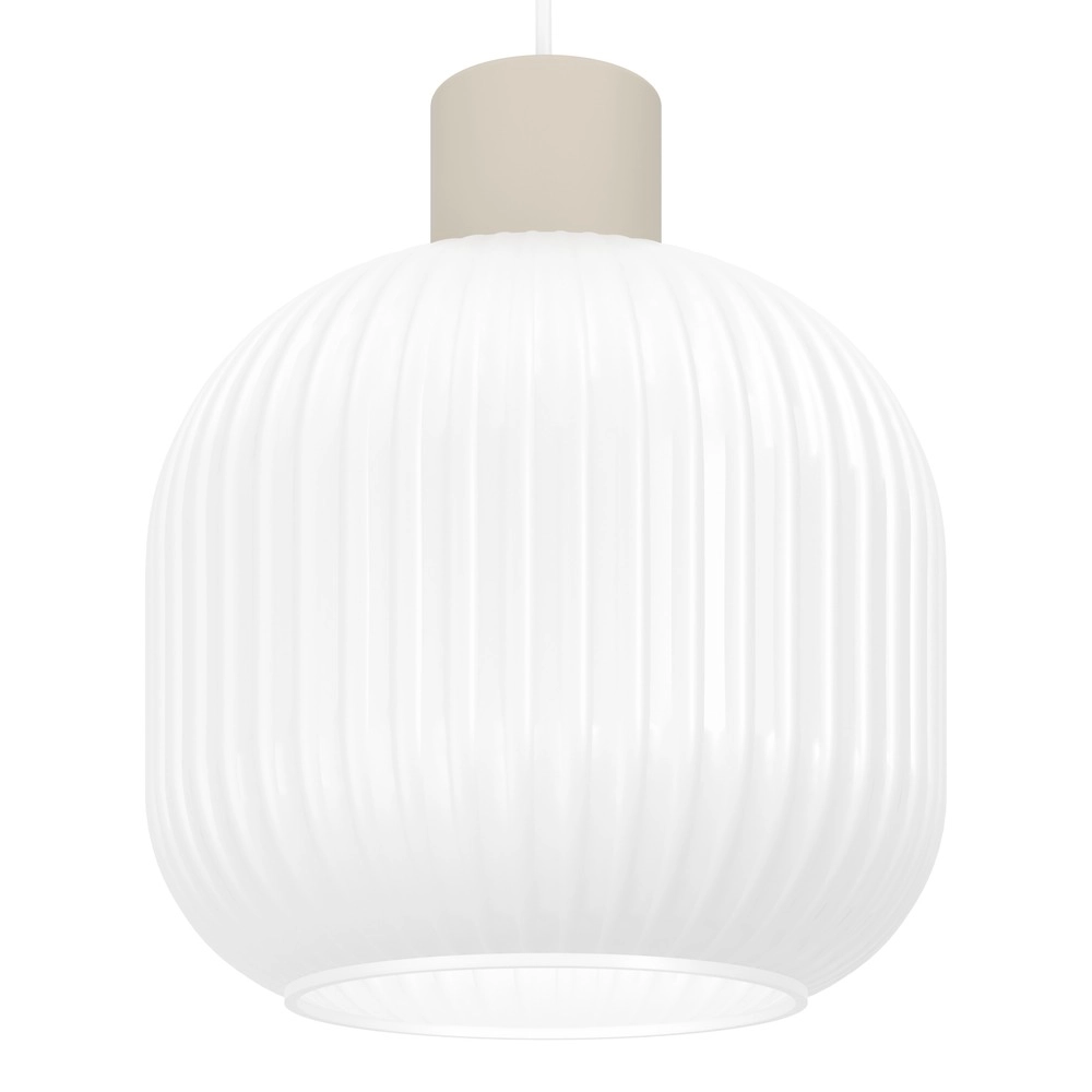 Design pendant lamp Dasmina sand brown with white Ø 20cm