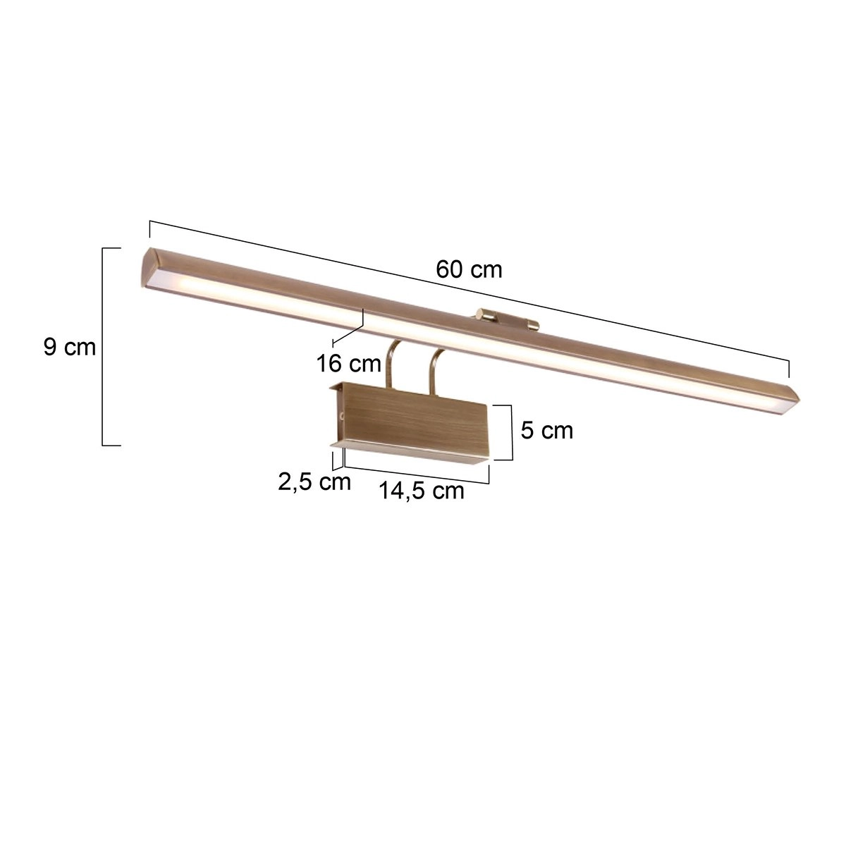 Wall lamp Litho LED 60cm bronze brown Steinhauer 8712746129366