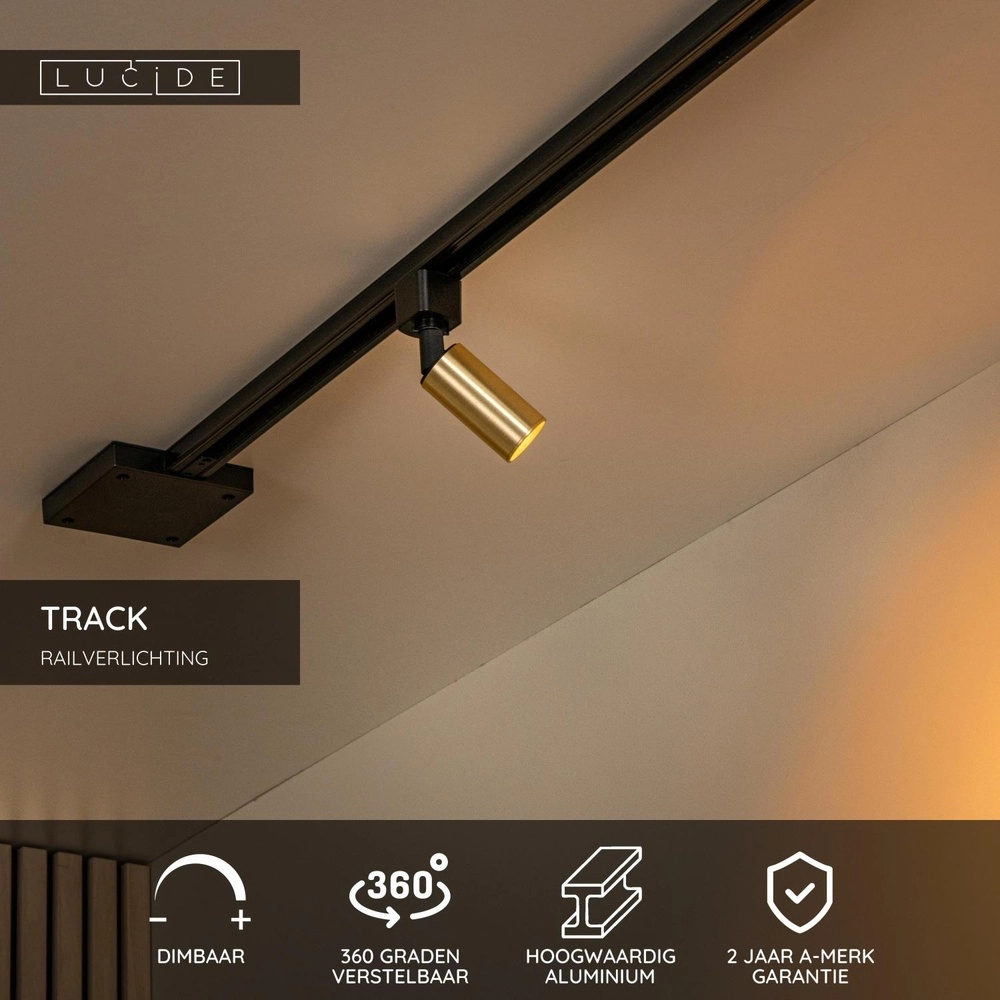 Rail spot Track Ritmo 1-phase gold Lucide 5411212094070