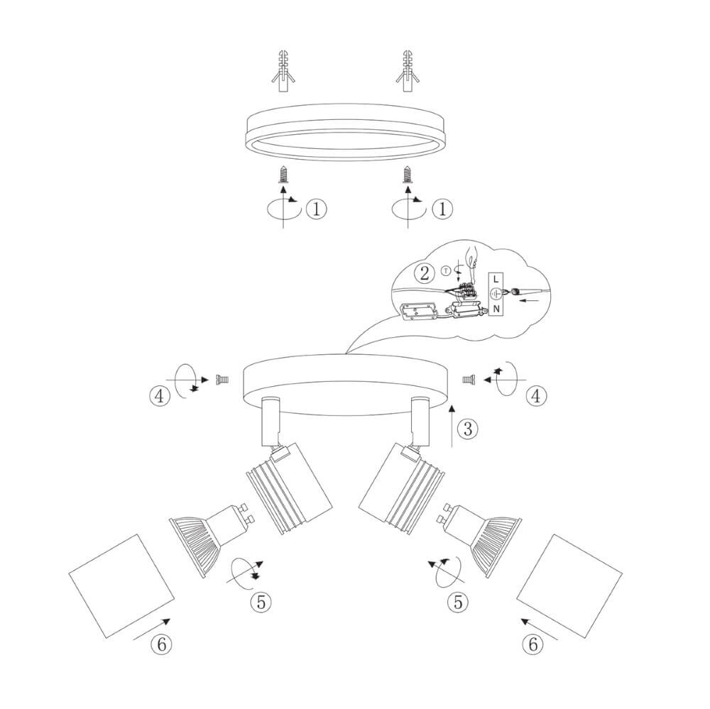 Double bathroom spotlight Upround LED Steinhauer 8712746130072