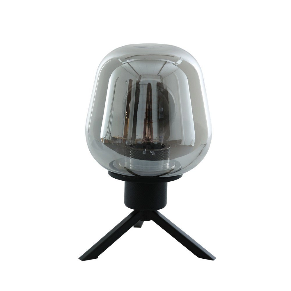 Glass table lamp Reflexion 14cm black with smoke glass Steinhauer 8712746132625