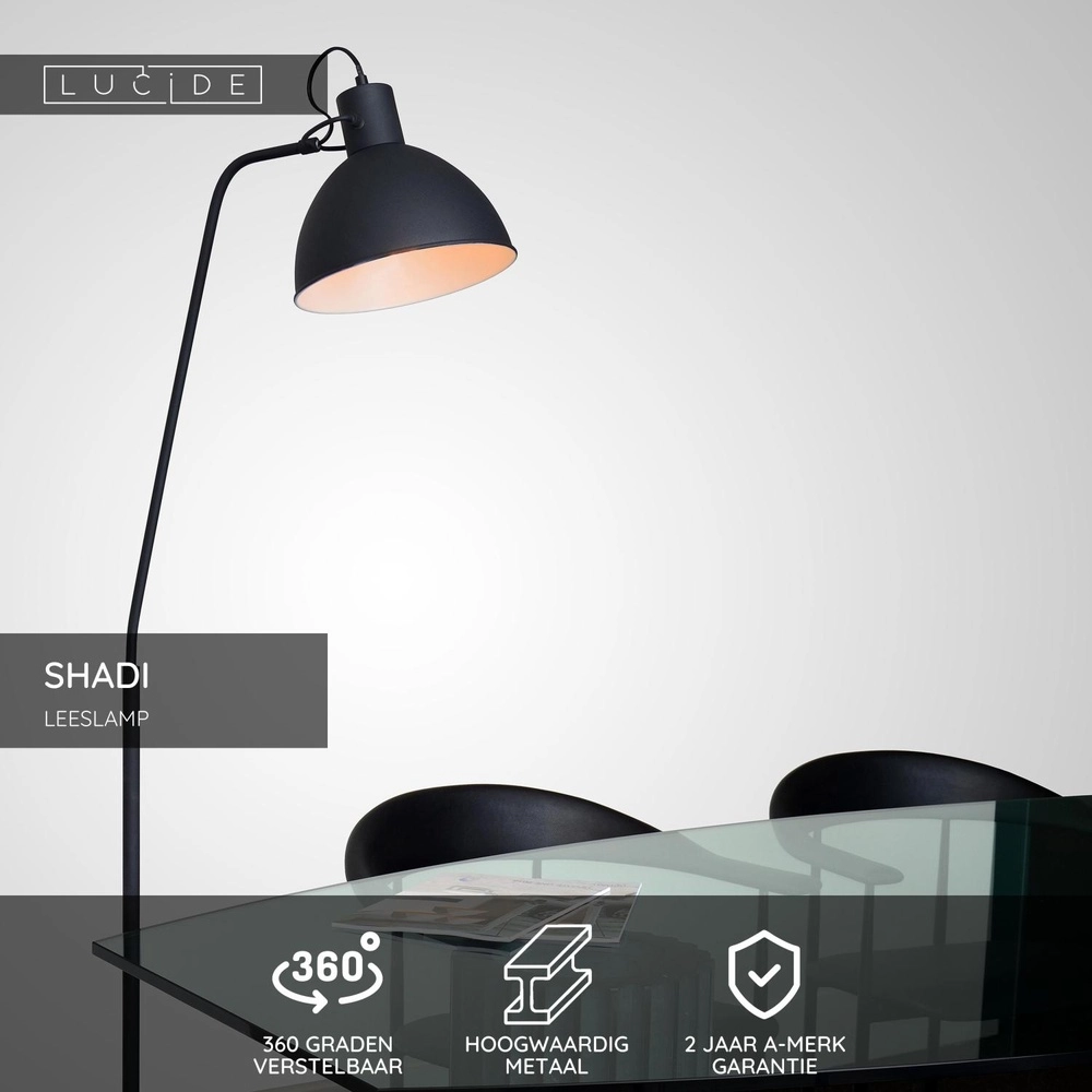 Reading lamp Shadi Black Lucide 5411212030856