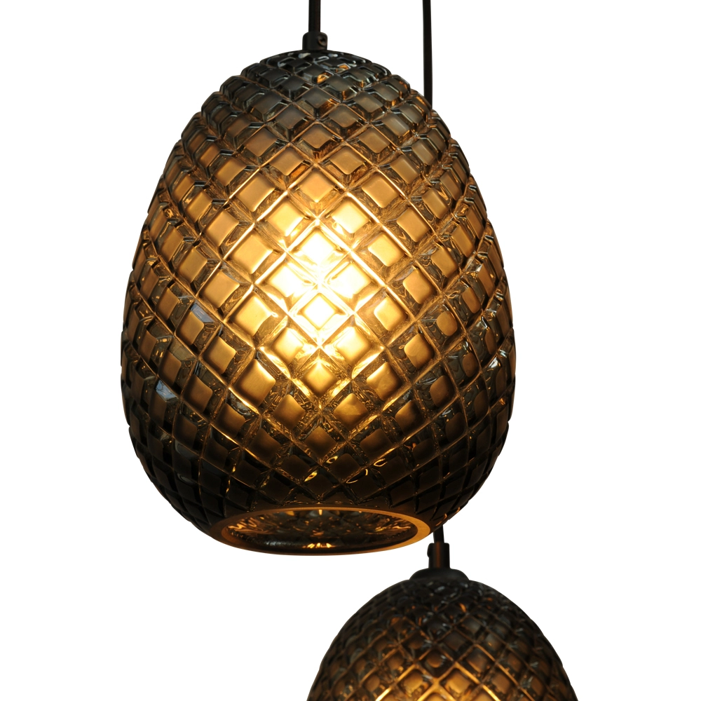 Black hanging lamp Pineapple 6-light with smoked glass Masterlight 8718121209920
