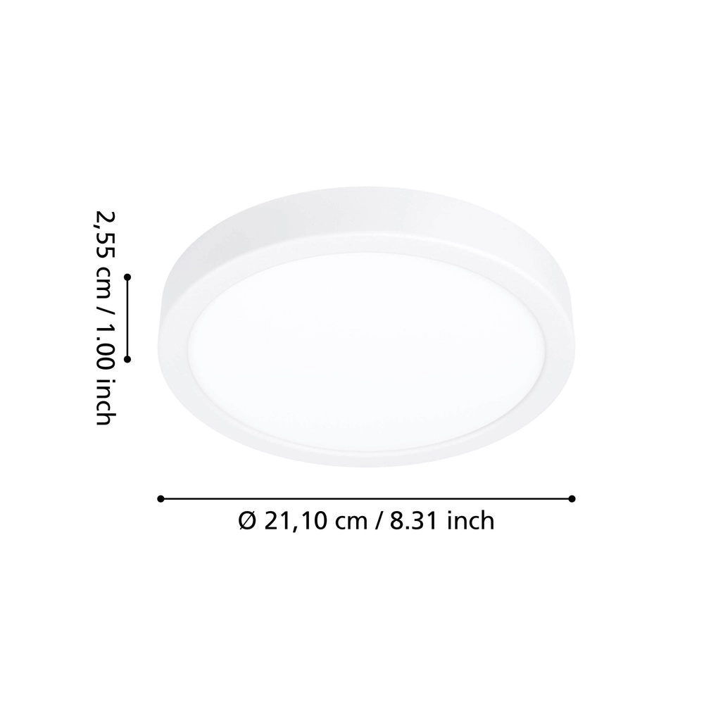 Ceiling light IP44 Fueva 6-Z round - white - Ø 21,1cm Eglo 9008606330546