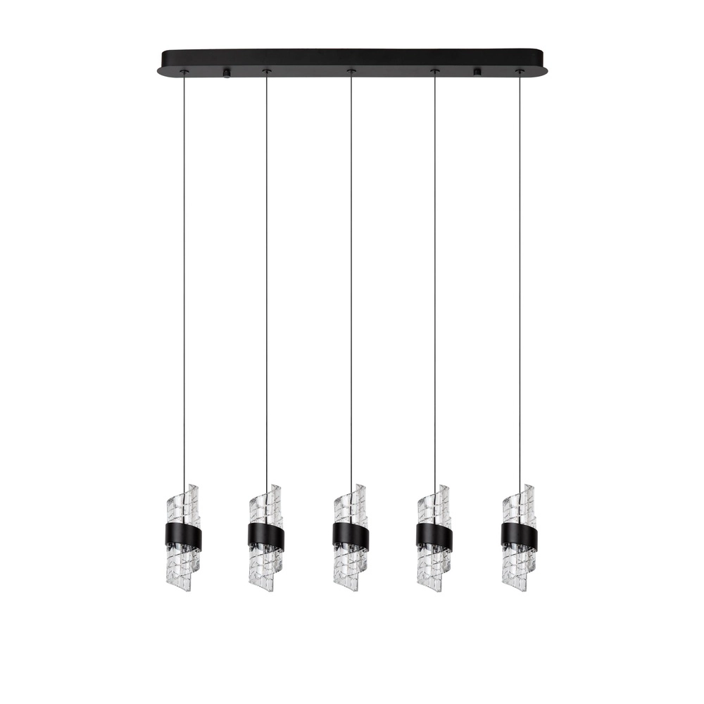 Design pendant lamp Kligande 5-light black straight