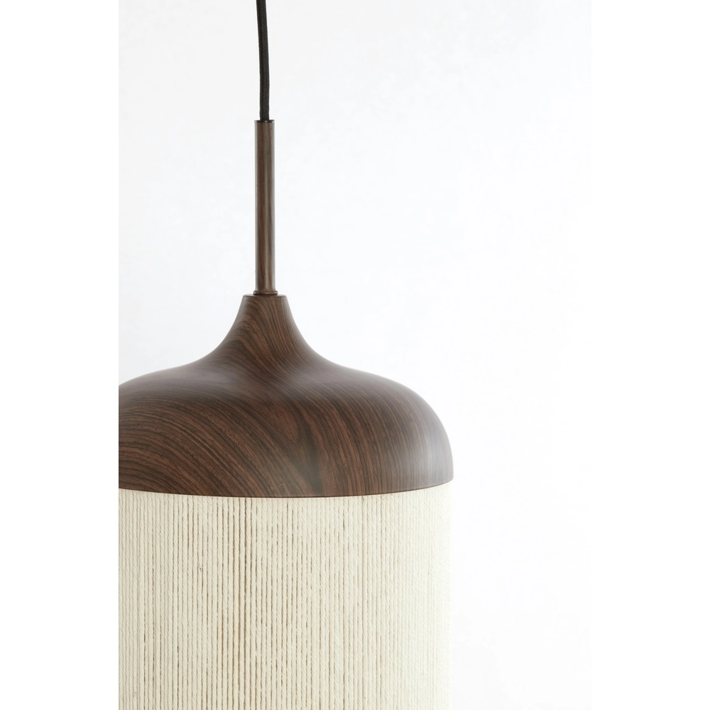 3-light pendant lamp Danialo walnut brown with rope Light & Living 8717807816711