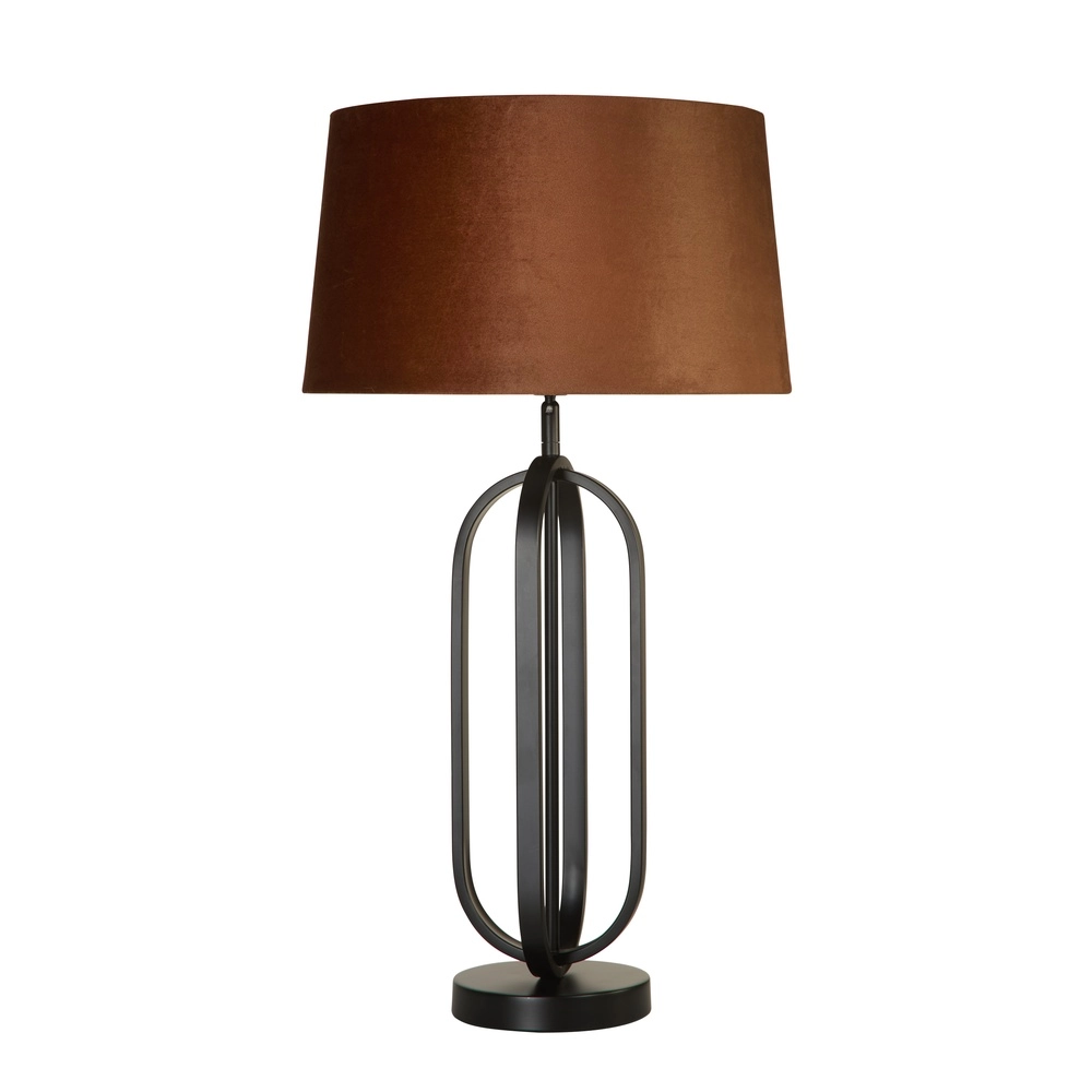 Table lamp Chic black with orange hood