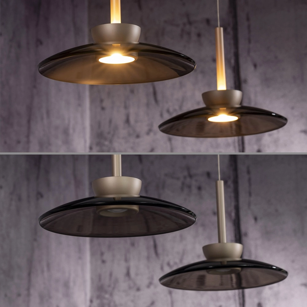 2L dining table pendant lamp Pure Moon Bronce with amber glass Paul Neuhaus 4012248392980