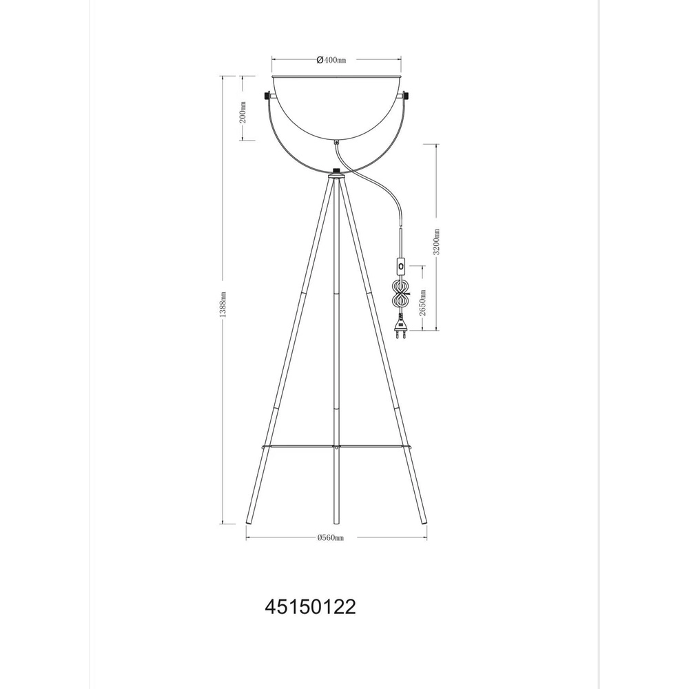 Tripod floor lamp Timo sand brown Globo 9007371459544