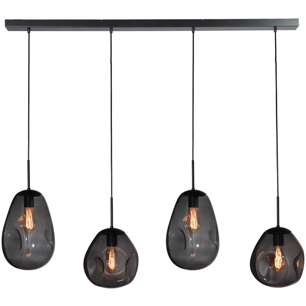 Hanging lamp Lava 4x smoke glass