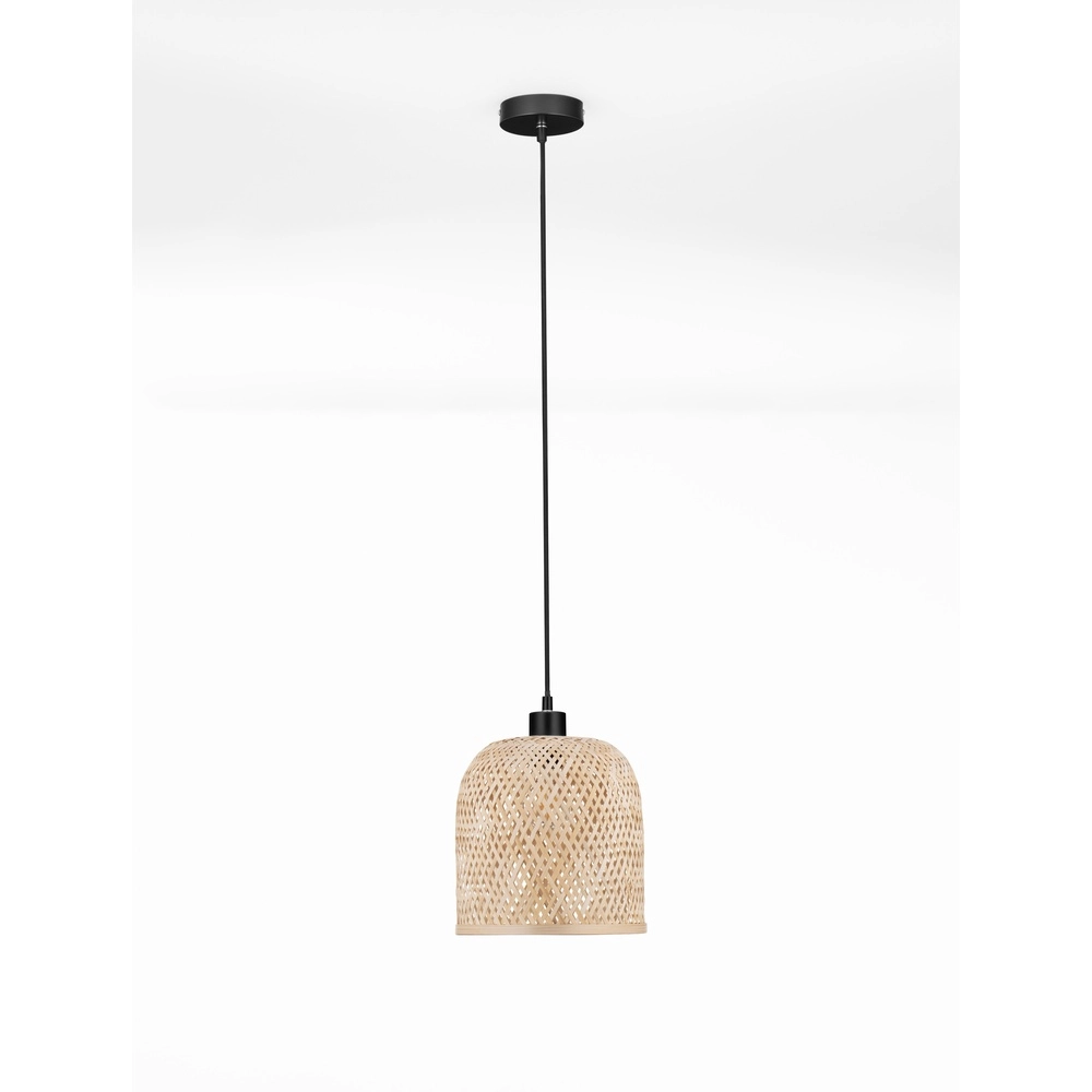 Pendant lamp Intra black with bamboo cap Lyora 5212017454829