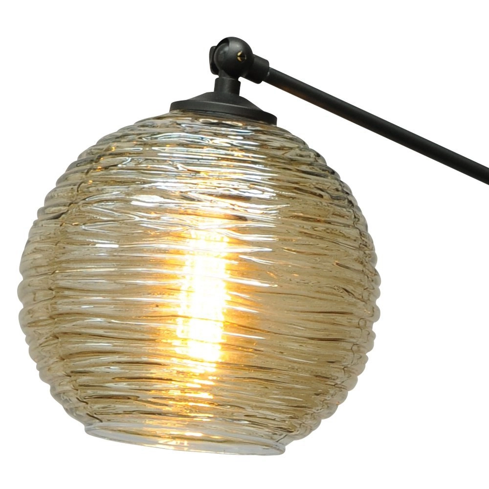 Adjustable table lamp Quinto Smoke with striped glass Masterlight 8718121216577