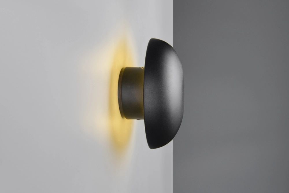 Black wall lamp Davey Ø 15cm Trio 4017807643794