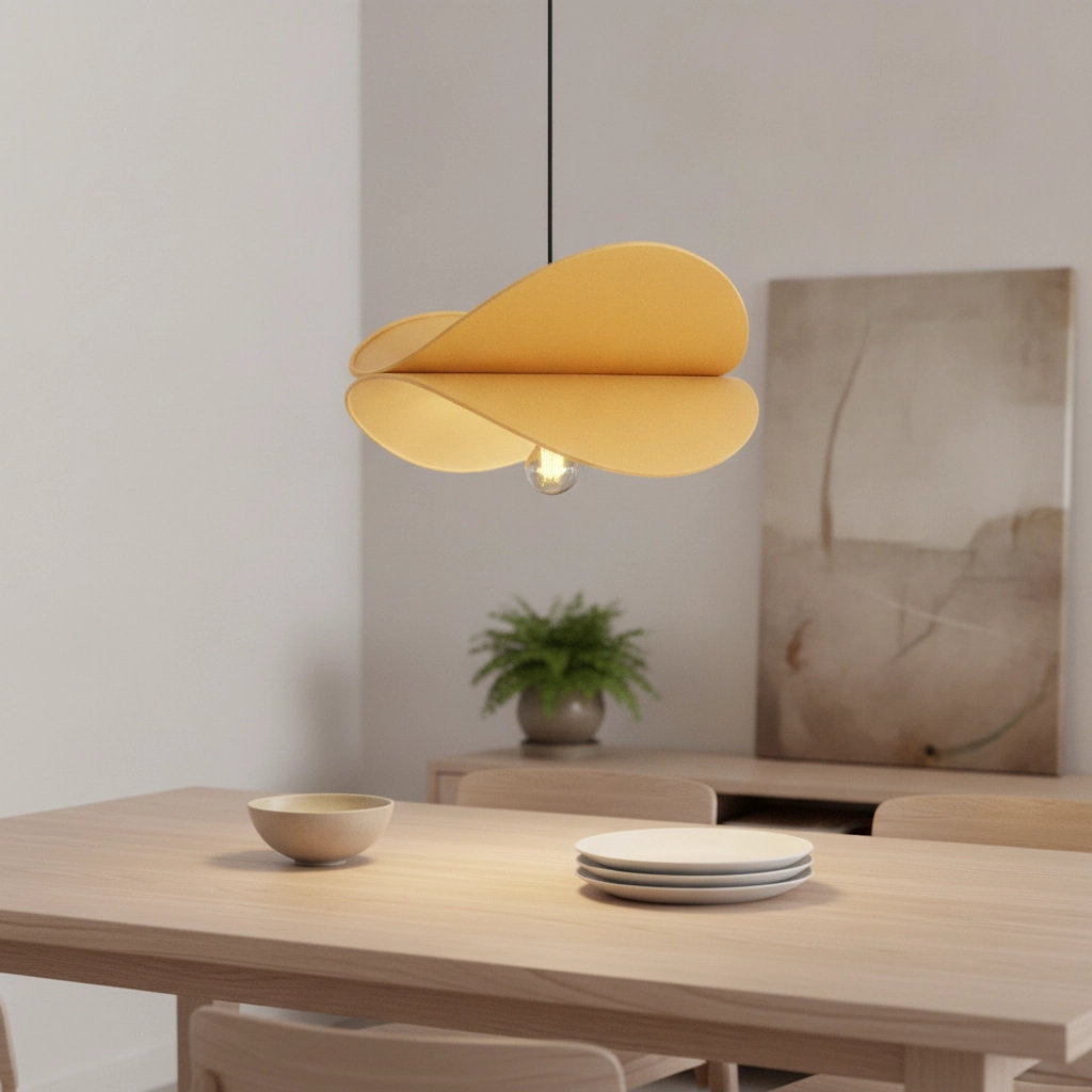 Modern pendant lamp Luve black with yellow