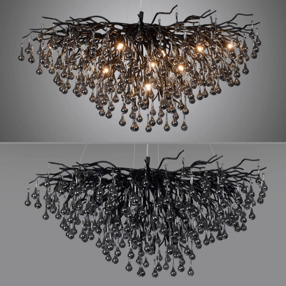Unique chandelier Icicle black Paul Neuhaus 4012248377567
