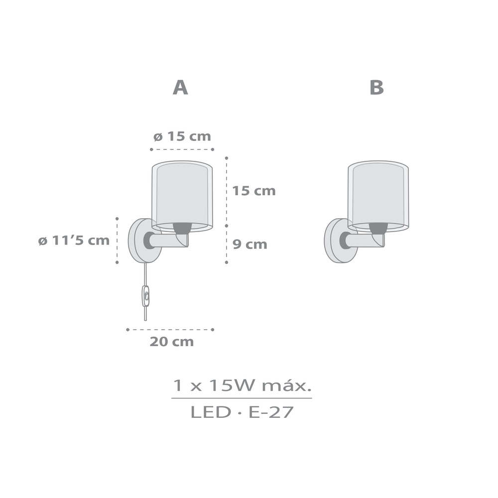 Children's wall lamp Kawaii Friends Grey glow in the dark Dalber 8420406417691
