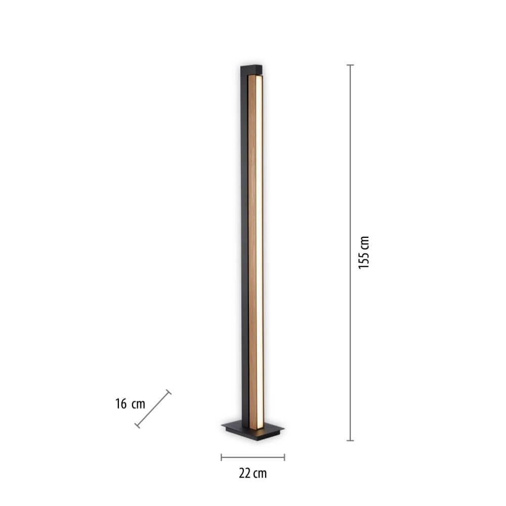 Floor lamp Pure-Lines wood Paul Neuhaus 4012248375754