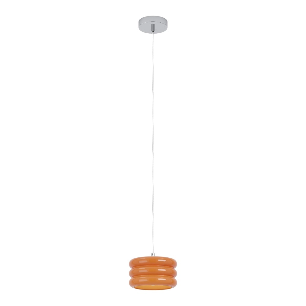 Design pendant lamp Tortora chrome with orange Ø 20cm