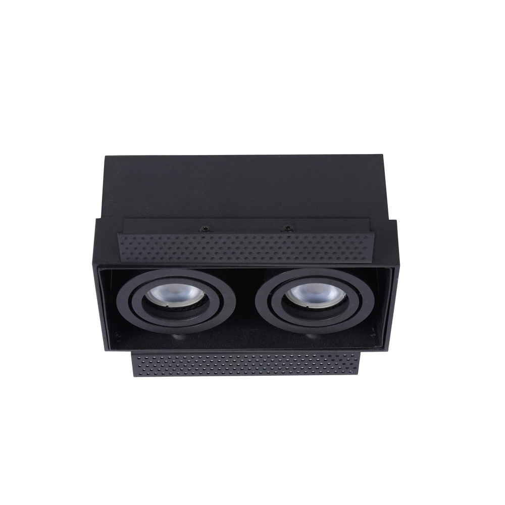 Sleek recessed spotlight Trimless Double Black