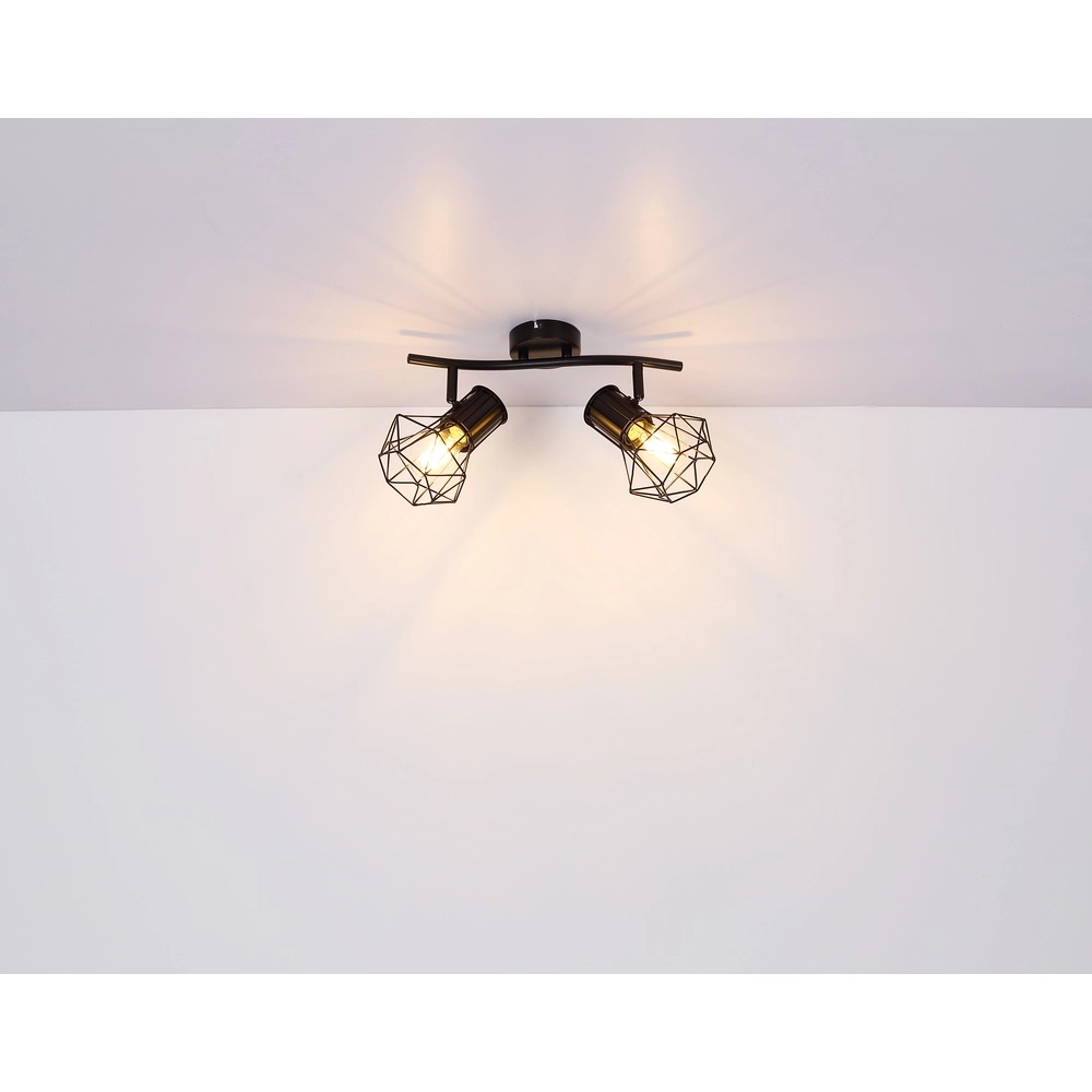Ceiling lamp Priska 2-light black Globo 9007371400171