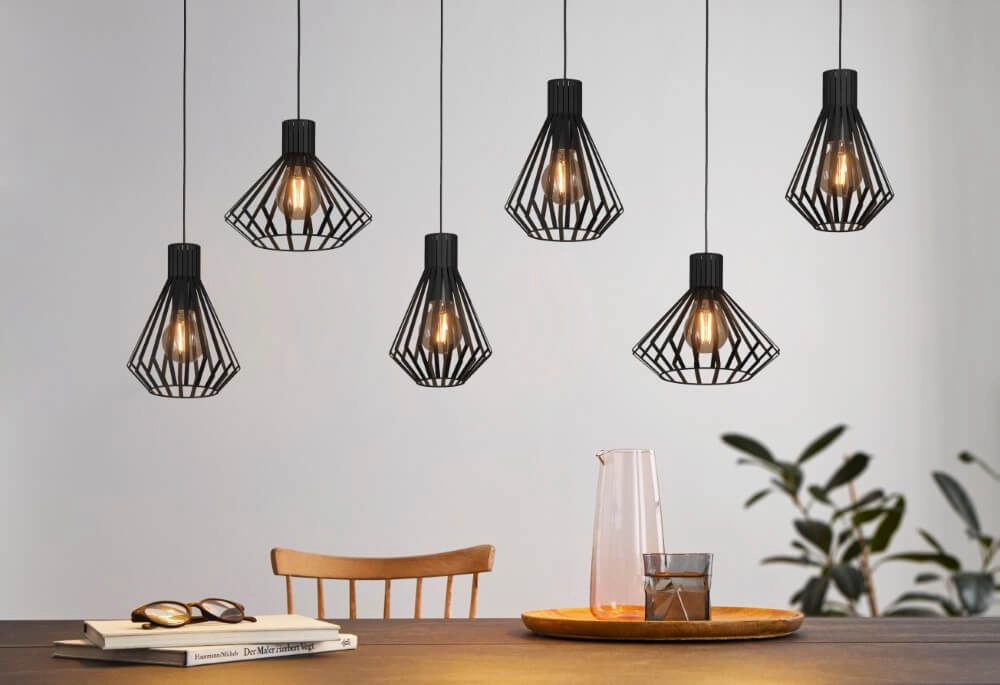 Wire hanging lamp Basidano 6x E27 Stars of Light 9008606239030