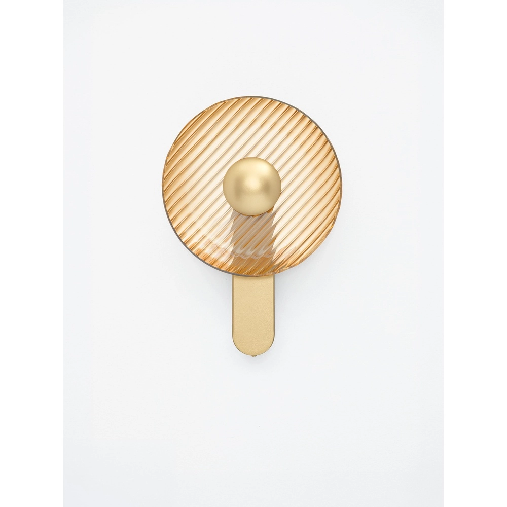 Design wall lamp Lavina gold with amber glass Ø 25cm Lyora 5212063501393