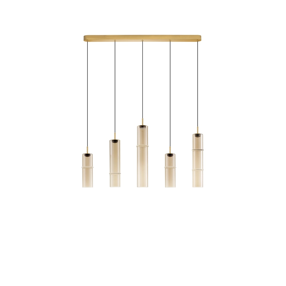 Unique pendant lamp Sano Straight 5-light gold Lyora 5212017474087