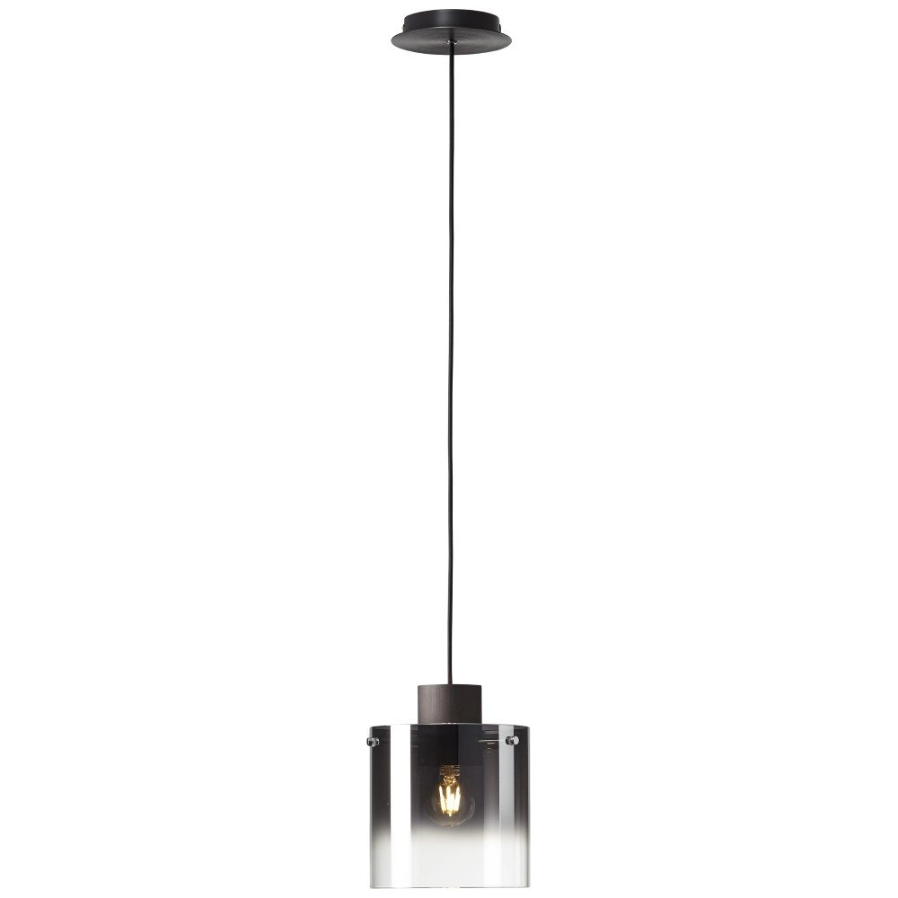 Pendant lamp Beth E27 black with smoke glass Brilliant 4004353358470