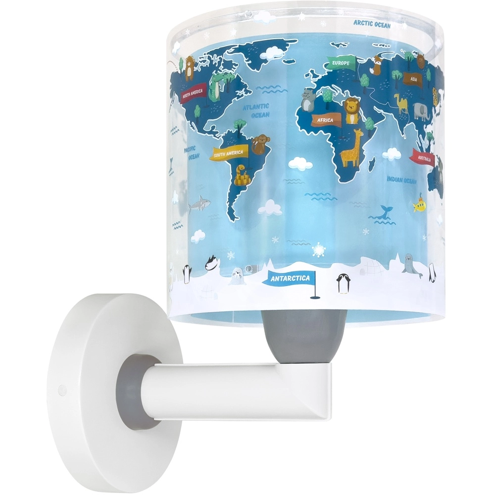 Children's room wall lamp Kids World blue