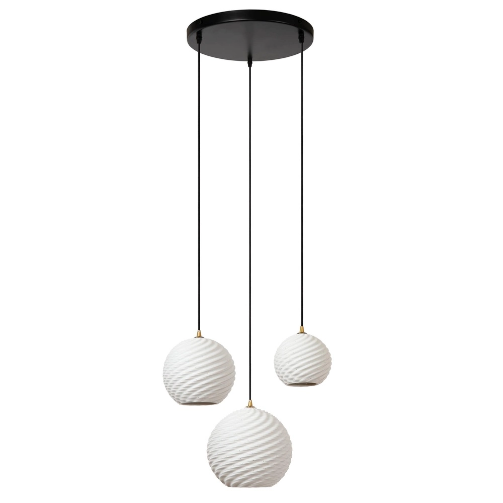 Design pendant lamp Bina 3-light round white