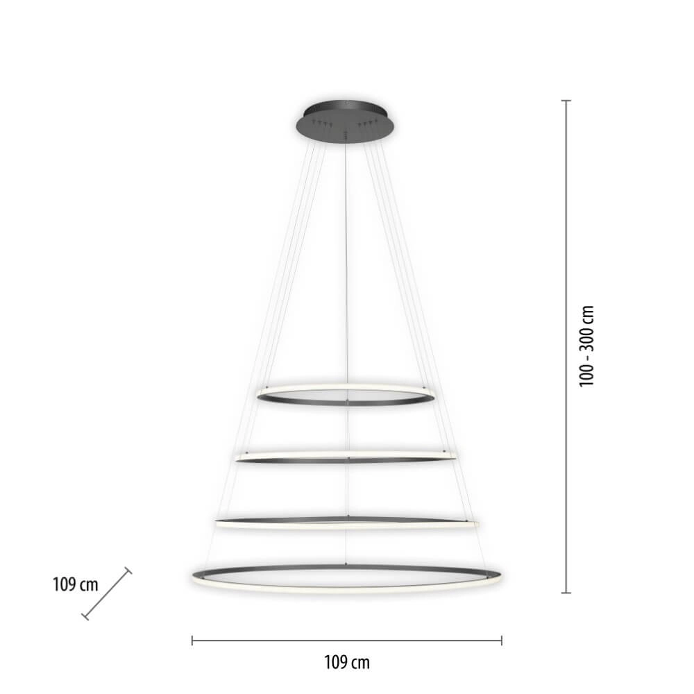 Modern pendant lamp Tessara anthracite Paul Neuhaus 4012248372654