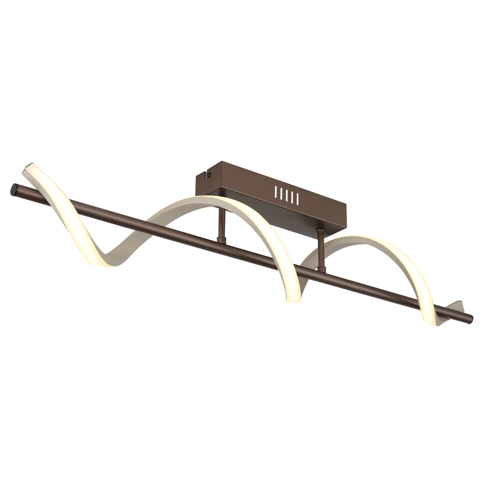 Ceiling lamp Spiro bronze with sand brown