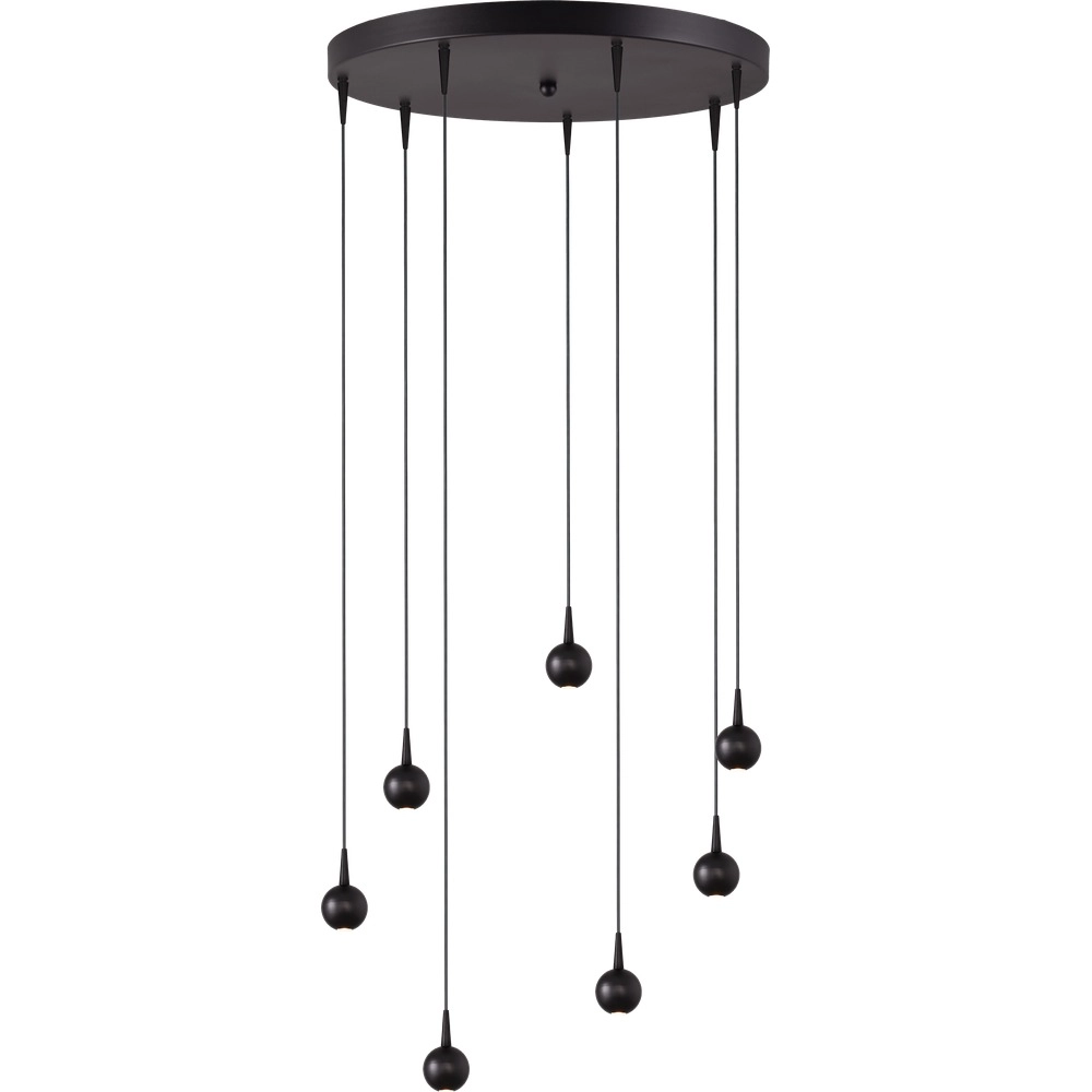 7-light pendant lamp Talana black Ø 50cm DTW
