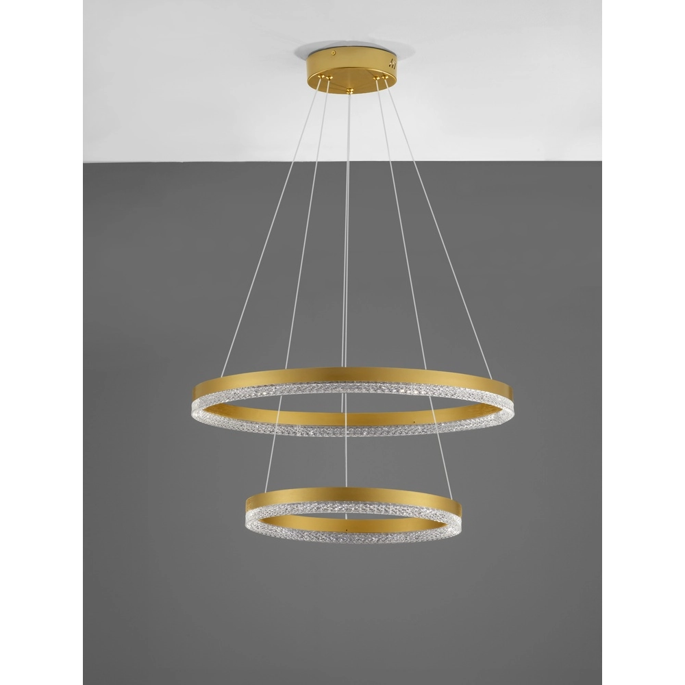 Pendant lamp Adria gold Ø 60cm double Lyora 5212017443816