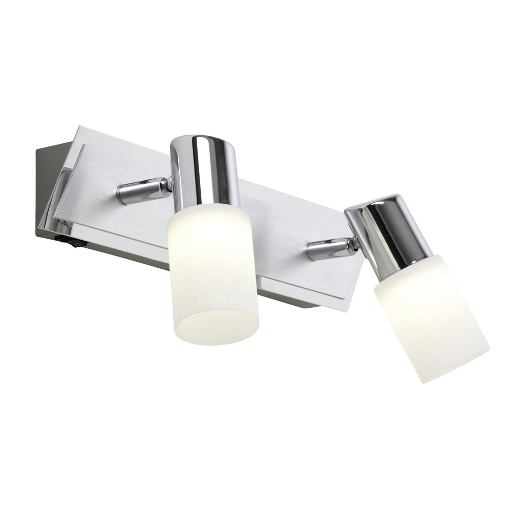 LED ceiling spot Series 8214 2-light metal gray with chrome